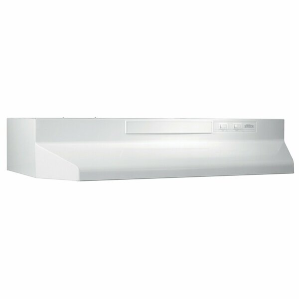 Almo 30-Inch White-on-White Convertible Under-Cabinet Range Hood with 230 CFM Blower F403011
